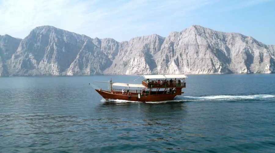 Musandam Dibba Tour dhow cruise in crystal clear waters
