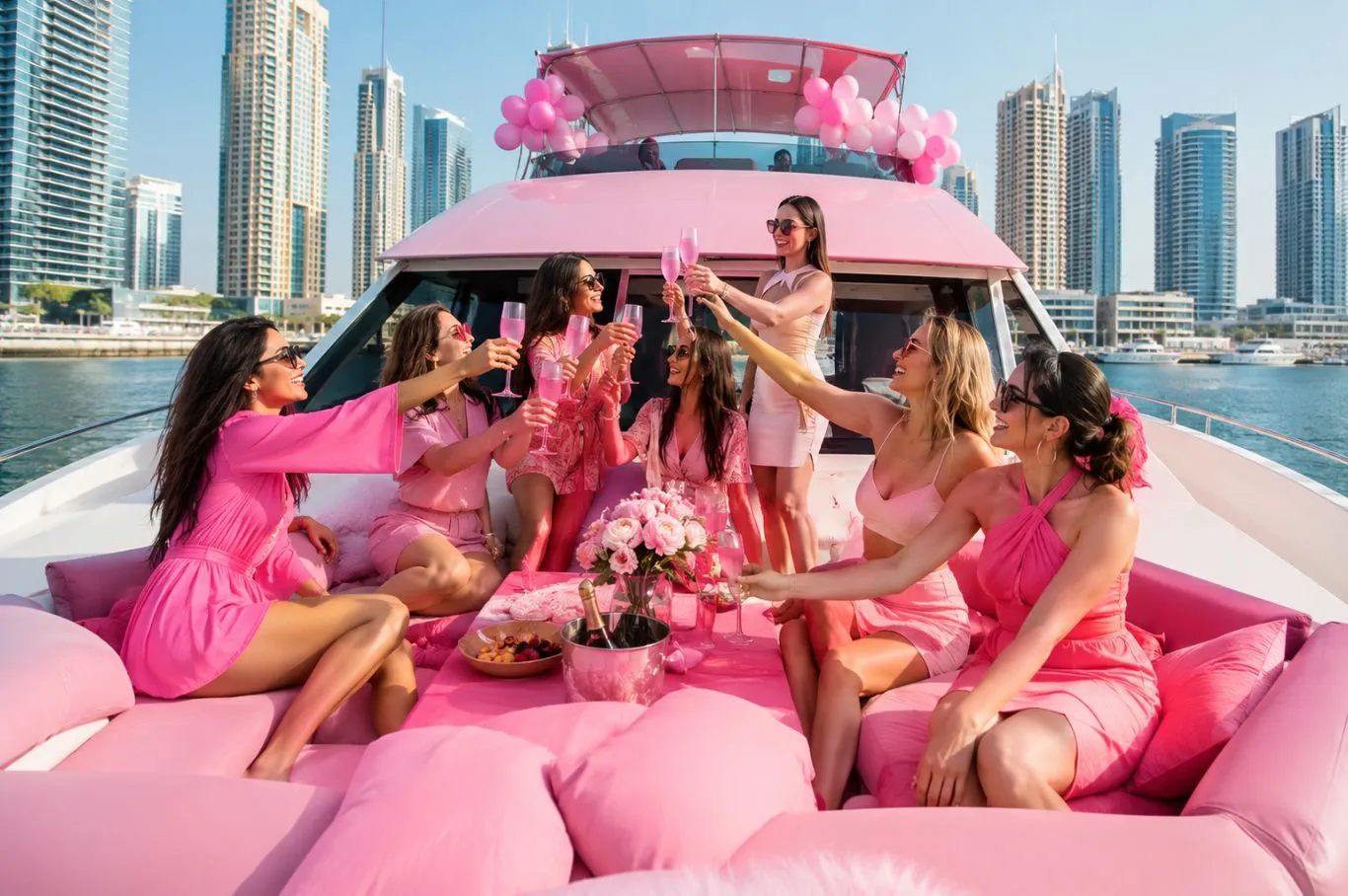 Pink Theme Yacht Dubai